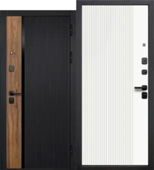 Кантри Сатин черный, орех каньон коньяк, черное стекло / Эмалит Белый