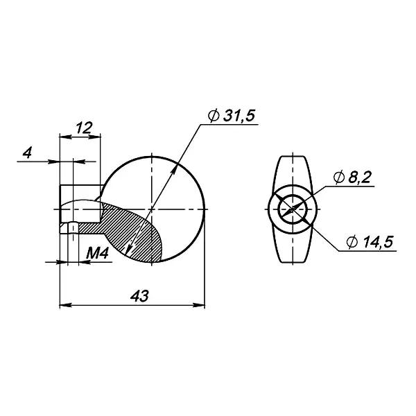 Вертушка Fuaro (Фуаро) на шток цилиндра T.Knob-D-PRO (CB-D-PRO) BL-24 черный 