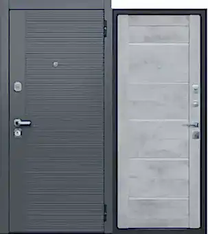 Бостон Бетон графит / Бетон  Снежный, царга, белые стекла