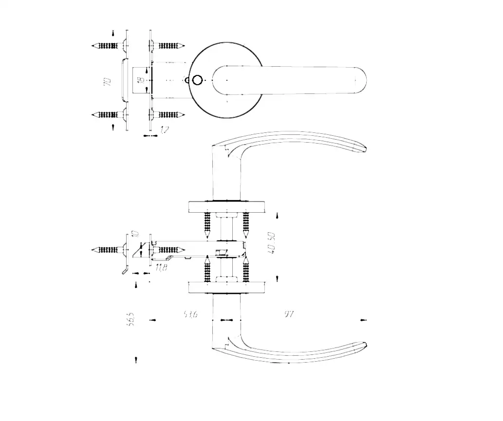 Защелка Zenit (Зенит) ЗЩ2 (серебро) 